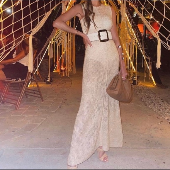 Zara Oversized Knit Buttoned Long Dress - Picture 1 of 12